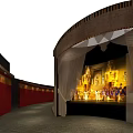 Egyptian Themed Cultural Center With Pharaoh Statue Ancient Columns And Grand Entrance
