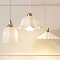 Modern White Pendant Lights with Brass Finials in Minimalist Frame 3d model