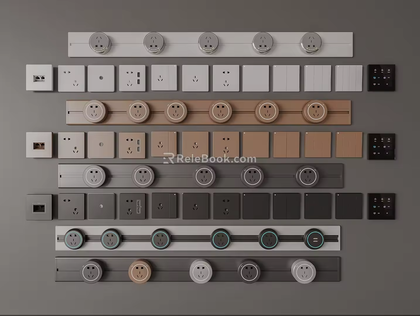 Modern socket switch socket 3d model