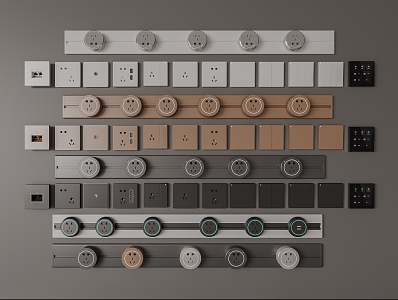 Modern socket switch socket 3d model