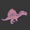 Orange and Black Spinosaurus Dinosaur 3D Model with Sailback Standing Pose 3d model