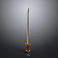 Ancient Decorative Sword With Silver Blade And Wooden Hilt As Weapon