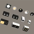 Modern Downlights and Spotlights Featuring Various Shapes Designs and Black White Finishes