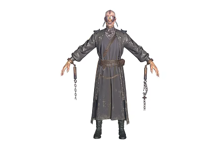 male wizard game character 3d model