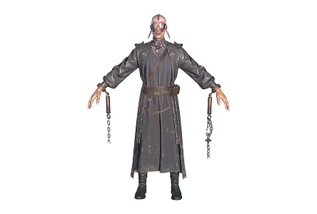 male wizard game character 3d model