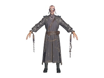 male wizard game character 3d model