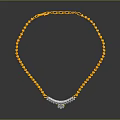 Elegant Gold Chain Necklace With V Shaped Design And Sparkling Diamond Pendant