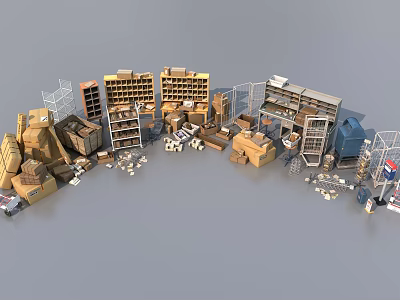 Postal Item Combination 3d model Postal Item Combination 3d model