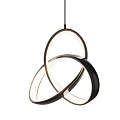 Minimalist Modern Black And White Two Pendant Lights With Circular Ring Design