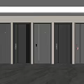 Modern Black Security Doors With Various Designs And Secure Lock Systems 3d model