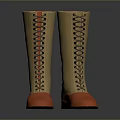 Trendy Long Boots With Brown Upper And Orange Sole And Toe Lace Up Design