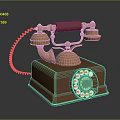 Vintage Copper Rotary Dial Telephone With Brown Handset And Dual Bells
