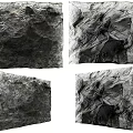 Natural Stone Background Wall with Textured Surface and Gray Tones for Interior Design 3d model