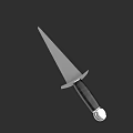Sharp Dagger Weapon With Black Handle Silver Accent And Pointed Blade