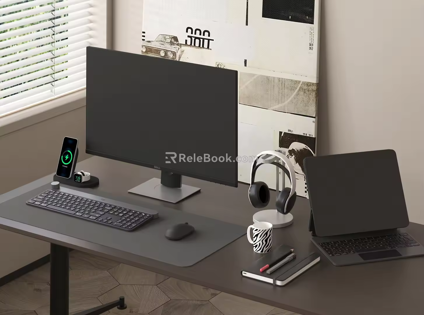 Computer Desktop Computer Laptop Monitor Digital Equipment Office Equipment 3d model