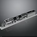 Classic Silver Train Model With Long Carriages On White Display Base