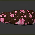 Brown Decorative Bow With Pink Accents And Golden Rings For Household Use
