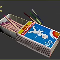 Open Household Essential Safety Matchbox With Colorful Sun Figure Illustration And Wooden Matches