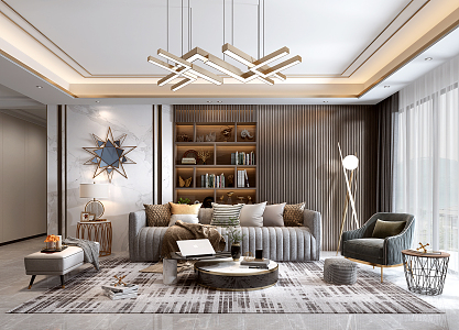 Light Luxury Living Room 3d model