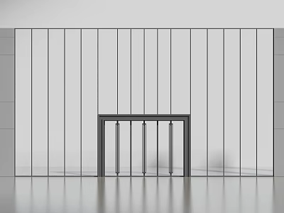 Modern Minimalist Wall Design With Vertical Lines And Central Black Frame Structure 3d model