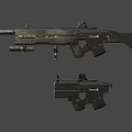 Pistols and submachine guns 3d model