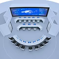 Modern Control Room Command Center 3d model