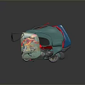 Colorful Children's Toy Car With Open Door And Cartoon Character Interior Details