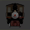 Classic Vintage Steam Train Featuring Black Body Red Wheels And White Front Details