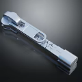 Metallic Apparel Zipper Slider With Shiny Teeth And Reflection On Dark Background