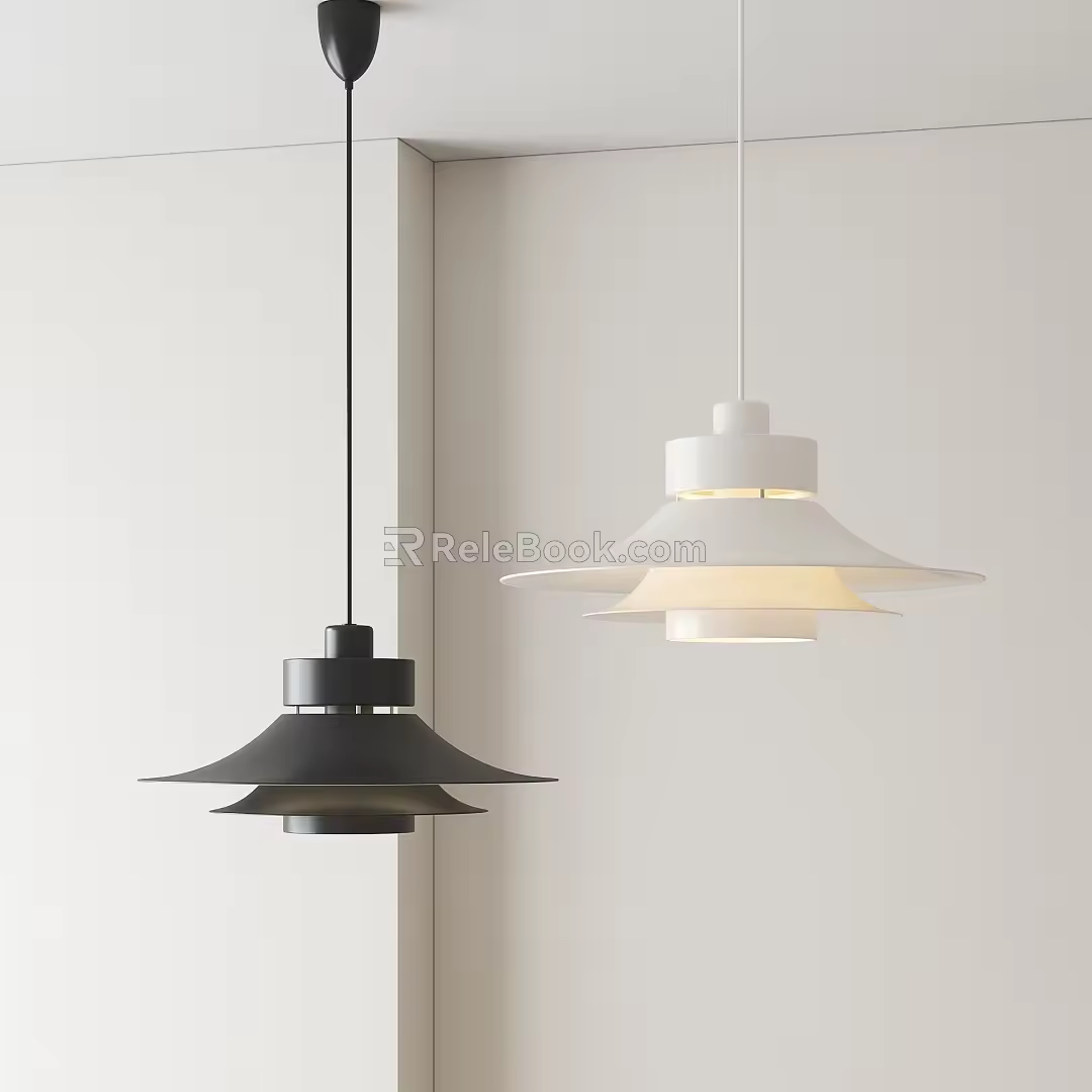 Nordic flying saucer chandelier 3d model