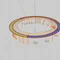 Colorful Children's Play Area With Circular Structure Swings Climbing Frames And Railings
