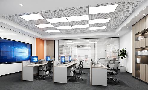 modern public office area office 3d model