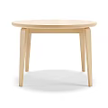 Light Wooden Coffee Table With Round Tabletop Simple Design And Four Legs 3d model