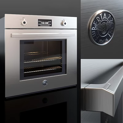 Modern Stainless Steel Oven With Digital Display As Household Appliance 3d model
