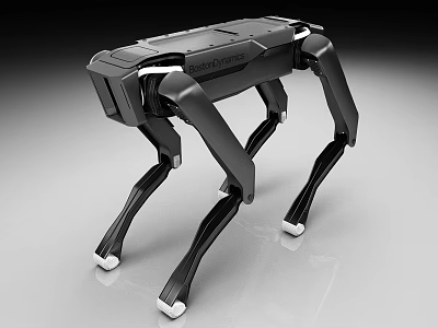 Black Four Legged Robot With Mechanical Legs And Modern Robotic Design 3d model