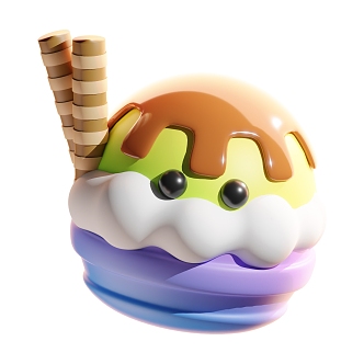 Modern Ice Cream Cartoon Ice Cream 3d model