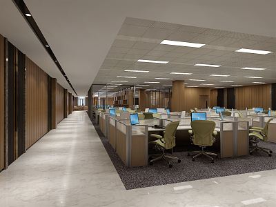 modern public office area open office 3d model