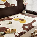 Square Rug Featuring Cartoon Bear Design For Kids Room With Toys And Decor