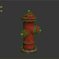 Architectural Building Exterior With Red Metal Fire Hydrant And Smooth Surface