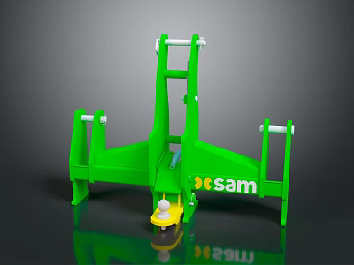 Durable Green Sam Playground Equipment With Sturdy Frame And Yellow Seat 3d model