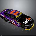 FedEx Ground Number 11 Race Car With Purple Red Body And Sponsor Logos Design