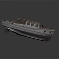 Wooden Boat With Deck Windows And Classic Hull Structure Design 3d model