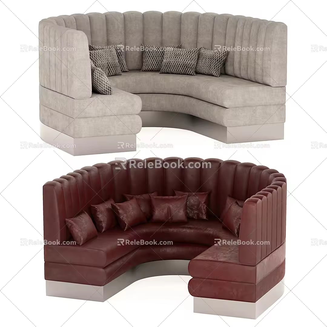 Semi-circular booth seats 3d model