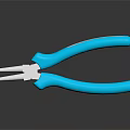 Blue Handle Pliers With Metal Jaws And Reflection On Black Surface