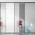 Modern Sliding Glass Doors with Black Frame in Contemporary Interior Design