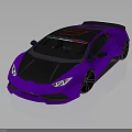 Purple Sleek Sports Car With Black Body Accents And Rear Spoiler Aerodynamic Design