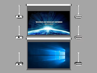 Modern Projection Curtain Projector Projection Cloth Projector Office Equipment 3d model