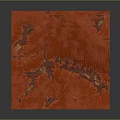 Red Textured Terrain Model With Irregular Surface Patterns And Color Variations 3d model