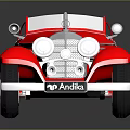Shiny Red Vintage Convertible Car With Classic Design And Chrome Details On Black Reflective Surface