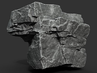 Rock Stone Block Obsidian Granite Natural Landscape 3d model